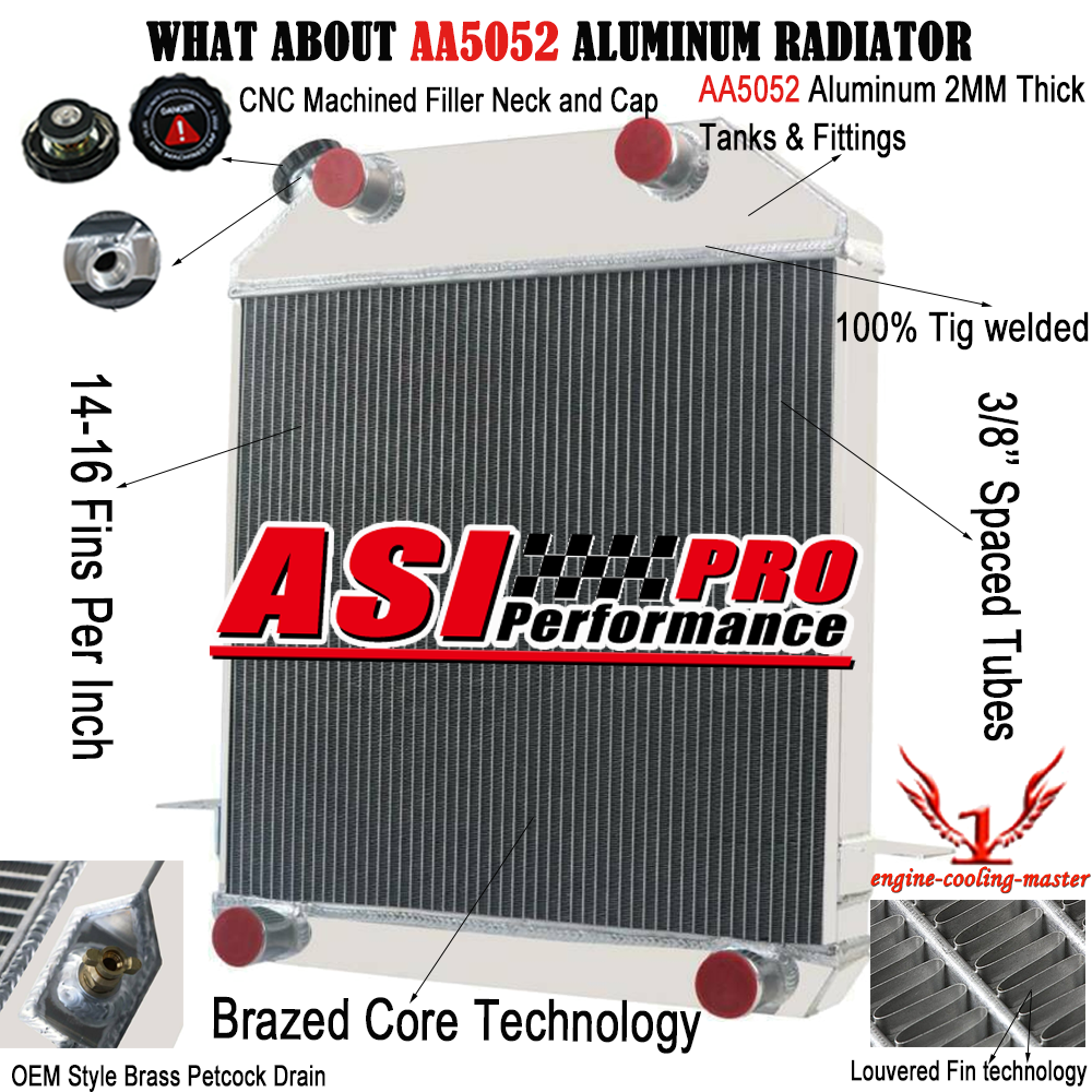 4 ROW Radiator For 1939-1941 Ford Mercury Flathead Head Engine V8 Small ...
