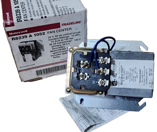 OEM HONEYWELL  R8239A1052 Fan Center, Transformer Relay 120Vac (New in Box)