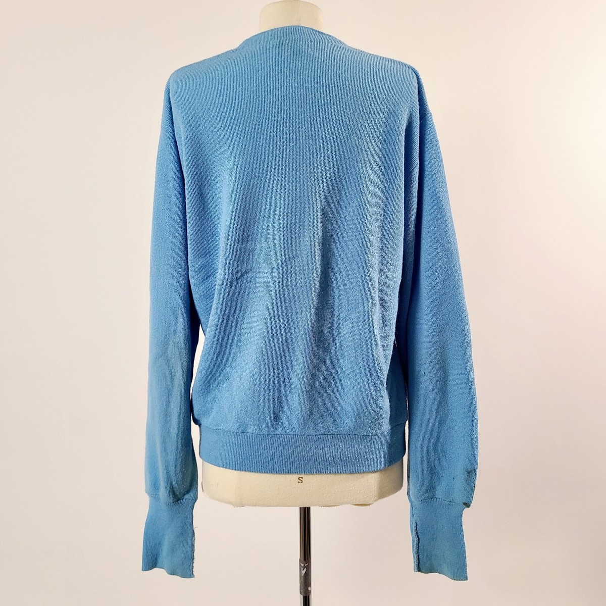 Vintage 70s Cardigan Sweater Mens M Baby Blue The Fox JCPenney