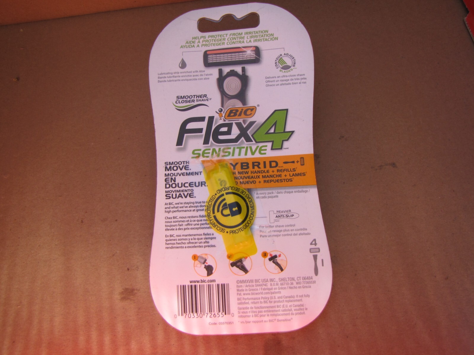 Bic Flex 4 Sensitive Hybrid Titanium Razor 1 Handle + 4 Cartridges PRICE TAGS