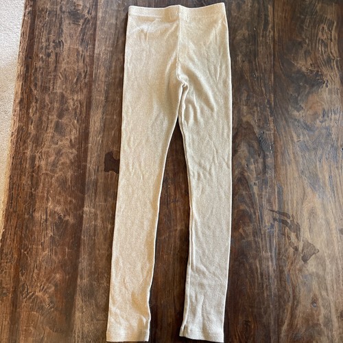 Peek Kids Gold Sparkle Knit Leggings Girls 12 Natalie Legging New - Picture 4 of 6