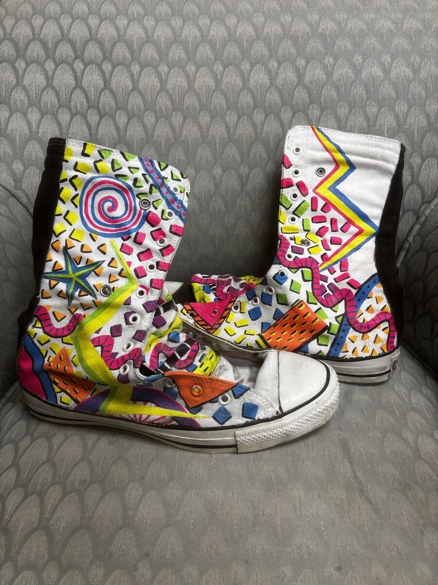 Vtg 80s Converse Super High Top Sneakers Made In USA Custom Vtg 80s Converse Super High Top Sneakers Made In USA Custom