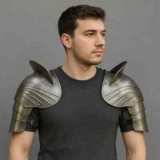 Medieval Steel Shoulder Pauldrons Armor LARP Cosplay  Renaissance Fair Costume.
