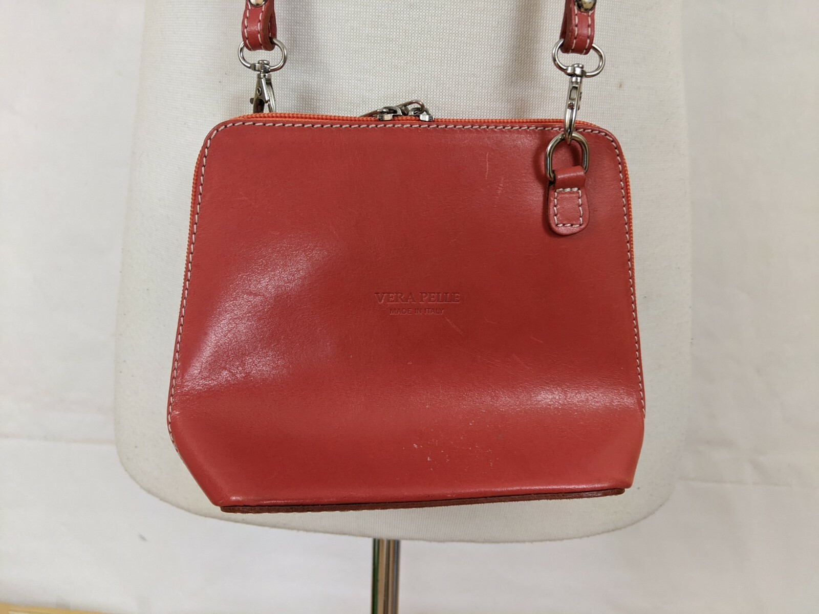 Vera Pelle Purse Italy Made Leather Crossbody Bag Sma… Gem