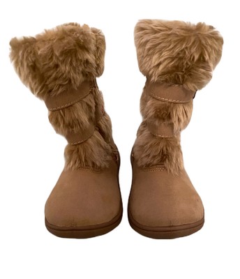 girls tan fur boots