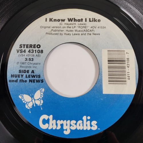 Huey Lewis & The News "I Know What I Like" 45 Vg+ Tested Picture Sleeve - 第 3/7 張圖片