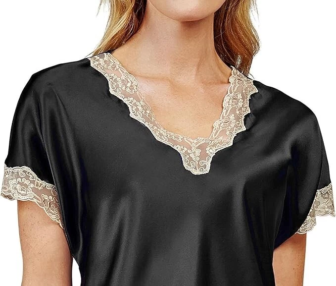 Shadowline Short Sleeve Nightdress - silver size medium 12-14 - Image 3 of 4