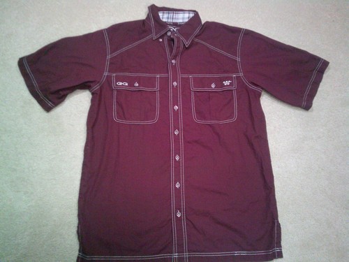 Game Guard King Ranch Button Up Shirt Mens Medium Maroon Hunting