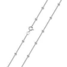 Materia Ladies Ball Chain Silver 925 Necklace - Ladies Chain 1.3mm 40 - 70cm 