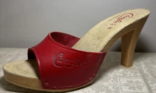 Candie's Vtg Heel Sz 9 Mule Sandal Red Slide Italy (1 Shoe Only)  Replacement