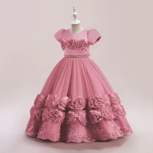 Abito da sera bambina a fiori abito da sfilata damigelle d'onore bambino matrimonio principessa abiti - Foto 9 di 33
