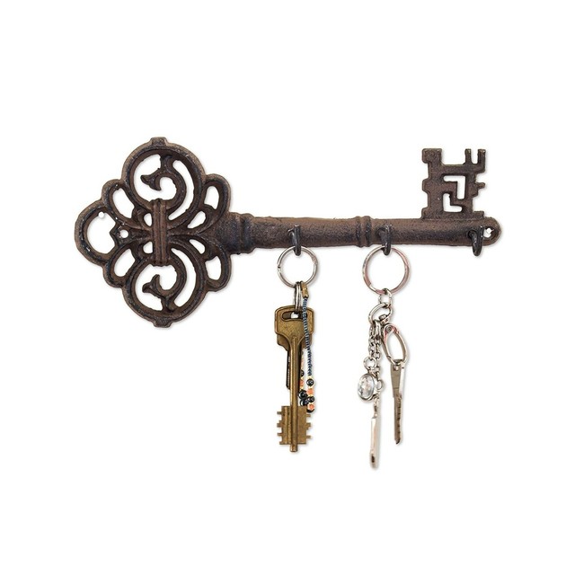 Decorative Wall Mounted Key Holder Vintage Key With 3 Hooks