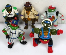 TMNT 90 91 Teenage Mutant Ninja Turtles Astronaut Slap Shot Slam Lot 5 Figures