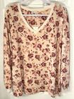 C&C California Blouse Plus 2X Floral VNeck Long Sleeve Soft Stretch Boho Top NWT