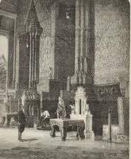 Bangkok Thailand Temple of Phra Kien  1868  vintage print