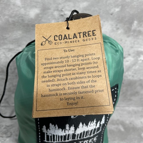 The Packable Hammock Coala Tree Eco-Minded Goods Green Carrying Bag Easy Livin' - Picture 3 of 8