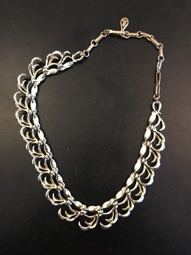 Coro Gold Choker Necklace Vintage Twice Signed 17” - Imagen 11 de 12