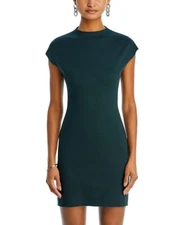 Aqua L99958 Womens Green Ponte Knit Sheath Mini Dress Size M
