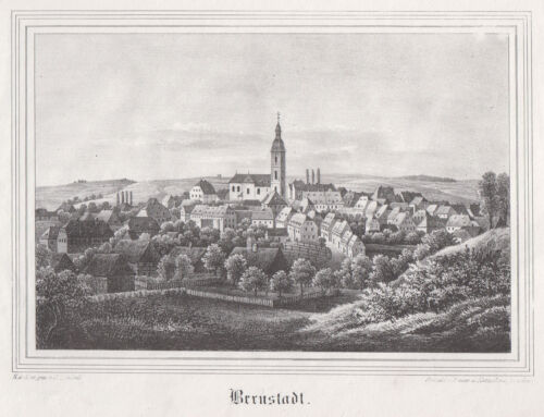Bernstadt Original Lithografie Renner & Ketzschau 1855 - Bild 1 von 1