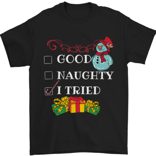 Good Travieso I Tried Divertido Navidad Camiseta Hombre 100% Algodón - Imagen 13 de 102