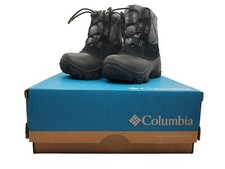 Columbia Children's Rope Tow II Waterproof Snow Boots Black Gray Size 8 EUC