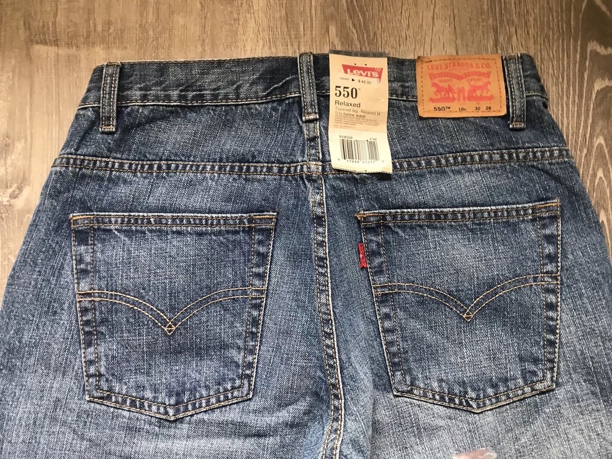 Jean Levi's 550 Homme Husky Taille 10 W30 L26 - Coupe Décontractée Conique - Neuf Avec étiquette