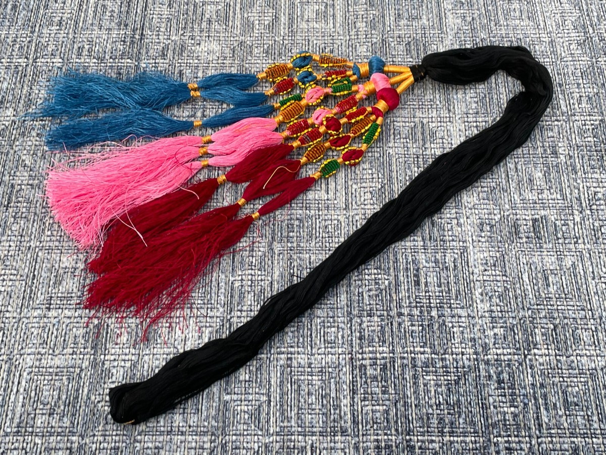 Handmade Pranada Lot of 2 Hair Paranda Multi Color Cultural Hair Braided Acceoss Colorful Paranda Hair Braid: Indian Wedding Accessory - Etsy main image 3