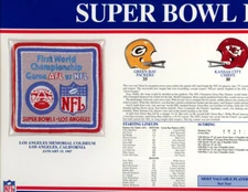 Super Bowl I Patch Stat Card Official Willabee & Ward 35695