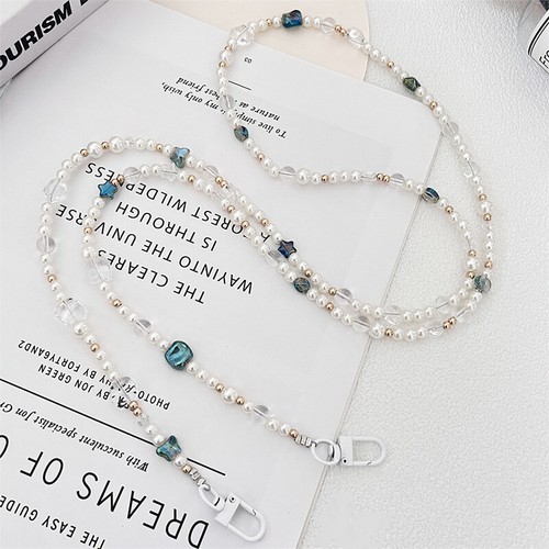 Universal Phone Case Crossbody Long Chain Pearl Beaded Anti-lost Phone Chain - Zdjęcie 4 z 4