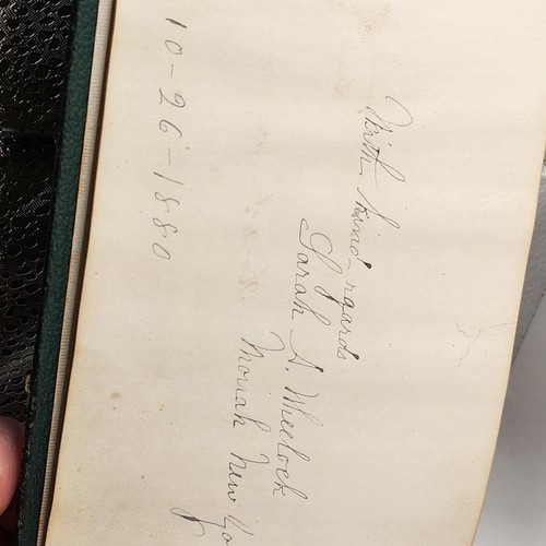 Antique 1875 Autograph Album Green With Gold Trim - Picture 8 of 20