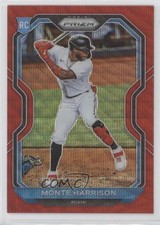 2021 Panini Prizm Tier II Red Wave Prizm 21/99 Monte Harrison #118 4xw