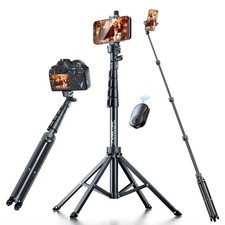 Fugetek 62" Selfie Stick Tripod for iPhone, Stable 4 Leg 64 INCH, Black