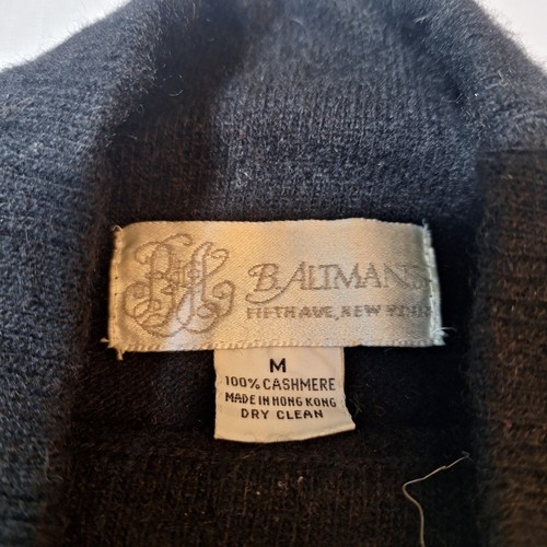 Baltmans Fifth Ave Black Cashmere Cable Knit Turtleneck Sweater Minimalist Sz M - Picture 3 of 10