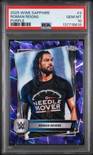 2025 WWE Topps Chrome Sapphire Roman Reigns Purple Sapphire 4/10 PSA 10 #3