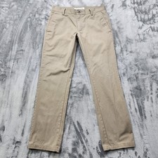 Amazon Essentials Pants Mens 28W 28L Tan Khaki Slim-Fit Flat-Front Chino Preppy