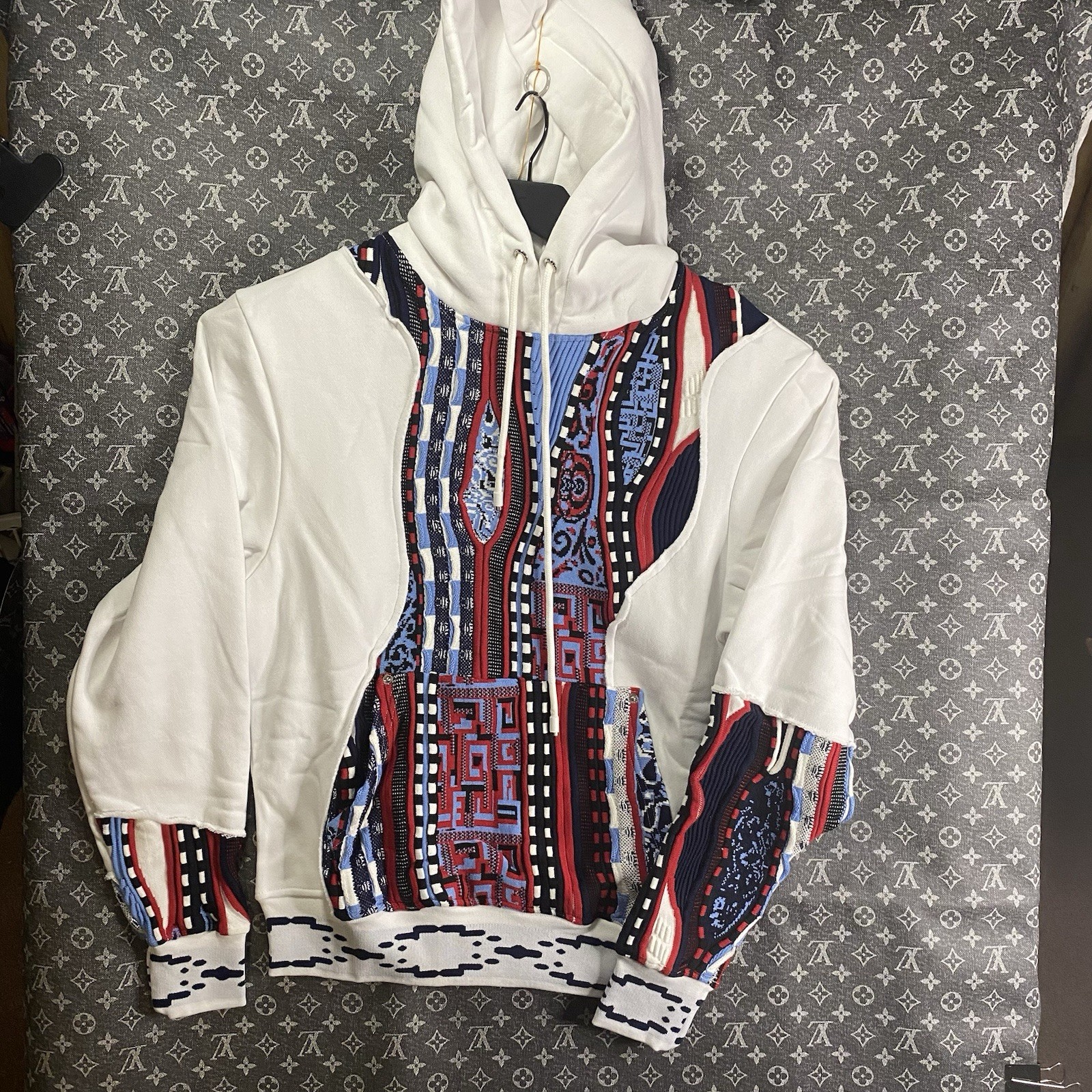 Coogi Australia Mens Size-S  White Hoodie Cable Knit Retro Hiphop Streetwear NWT image 2