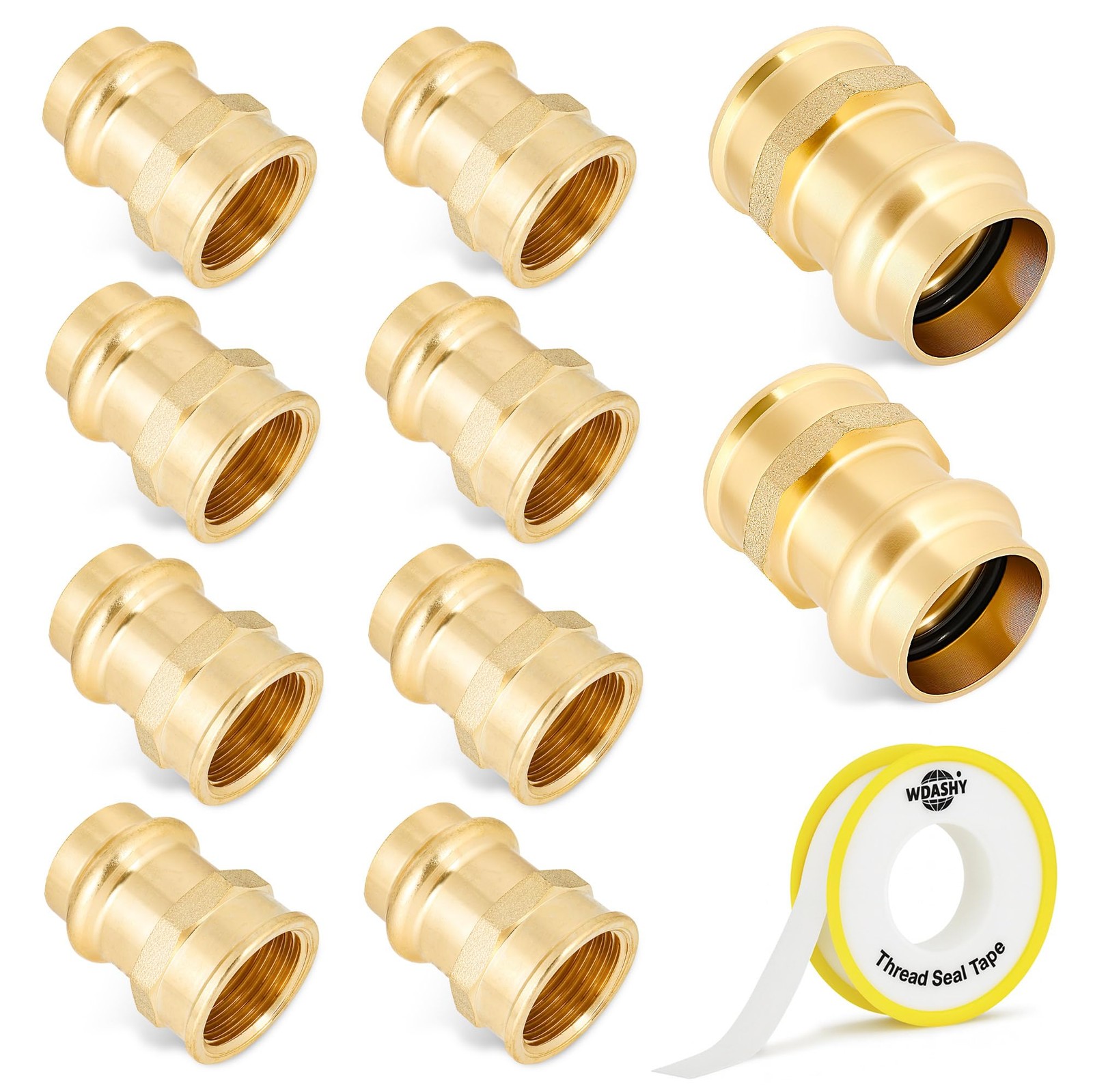 (10-Pack) wdaisy Propress Fittings, 3/4 Press Propress x 3/4 NPT Female Adapter