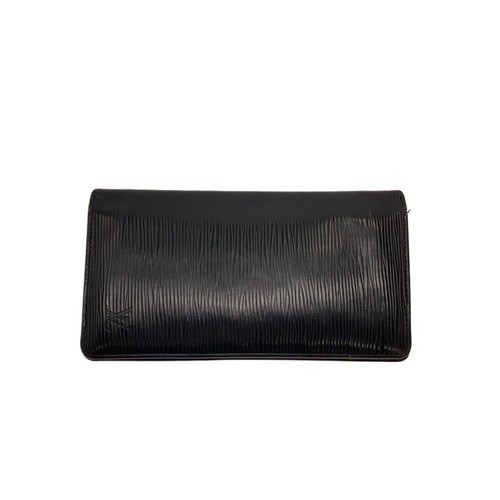 Used LOUIS VUITTON◆Long wallet/leather/BLK/stripe/men's