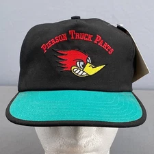 Vtg Newton Cap Snapback Trucker Hat Mens Peterson Truck Parts Woodpecker Embroid