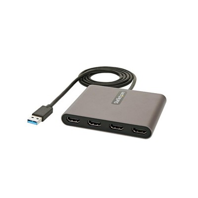 StarTech USB 3.0 to Quad HDMI Adapter, Type-A 4 4-port, Space Gray 
