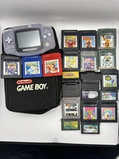 GBA Glacier FPOR + Pokémon RD, BLU, Pinball, GameShark Pro, Travel Case SEE DESC