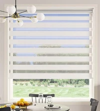 Zebra Blinds for Windows with Aluminium Valance, 20" W x 72" H Free-Stop Cord...