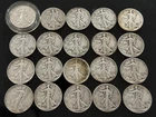 Mixed lot Of 20 90% Silver Half Dollars Walking Liberty