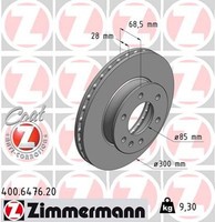 2X Zimmermann Bremsscheibe Coat Z 400.6476.20 FüR Mercedes Sprinter VW Crafter