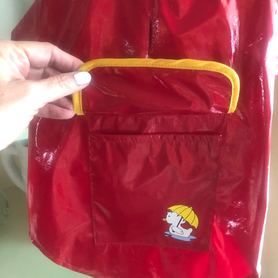 Abrigo de lluvia para perros mascotas chaqueta resbaladiza roja talla mediana Foto 4 de 4