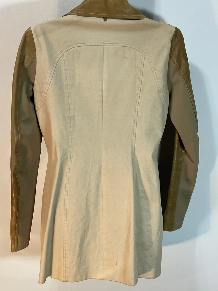 Gabardina para mujer Rudsak de cuero/algodón talla S caqui Foto 2 de 4