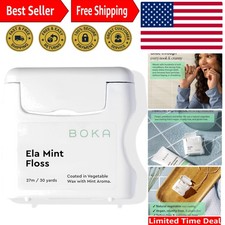 Gentle Mint Dental Floss with Vegetable Wax - Eco-Friendly  Expandable, 90 Feet