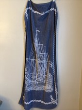 "Toalla de baño náutica vintage de algodón Voyager velero cortapelos barco playa 28""x54"""