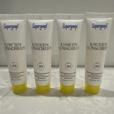 4 Supergoop Unseen Suncreen SPF 50 10ml each Travel Size EXP 02/2027
