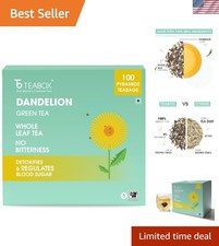 USDA Organic Dandelion Root Green Tea  100 Count - Refreshing  Detox Support